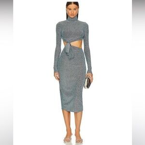 L'Academie Blue Midi Dress